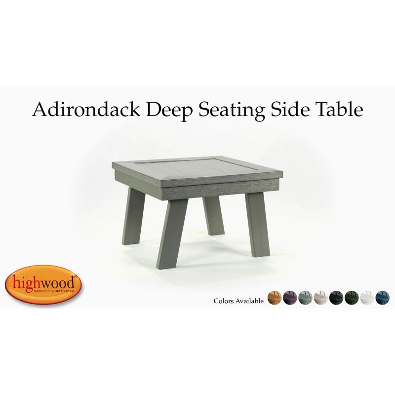 Adirondack Side Table Black - Highwood: Weather-Resistant Poly Lumber, 12-Year Warranty, Stainless Steel Hardware