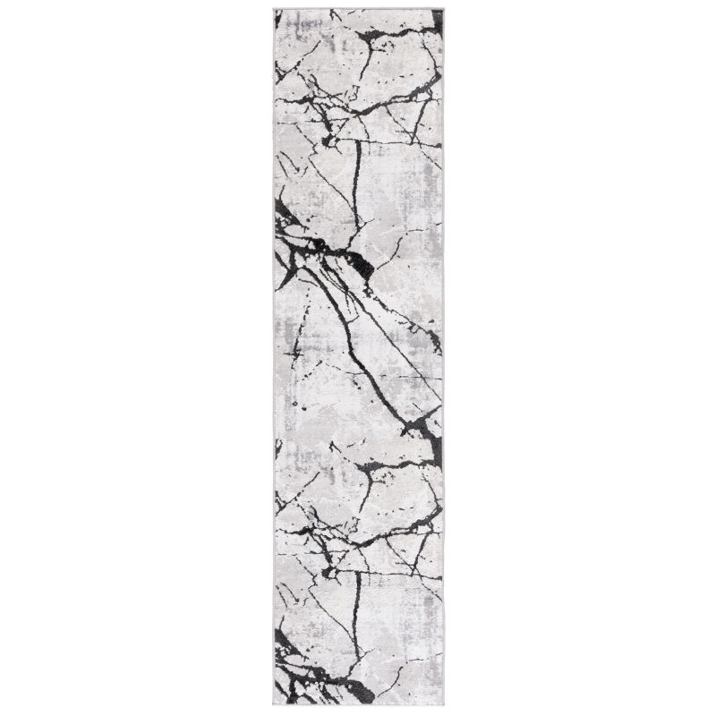 Amelia ALA293 Power Loomed Indoor Runner Rug - Grey/Black - 2'x14' - Safavieh
