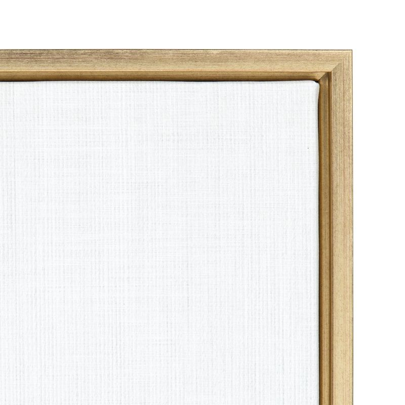 23" x 33" Sylvie Bear Framed Canvas by Simon Te Tai Gold - Kate & Laurel All Things Decor: Modern Animal Wall Art, Plastic Frame