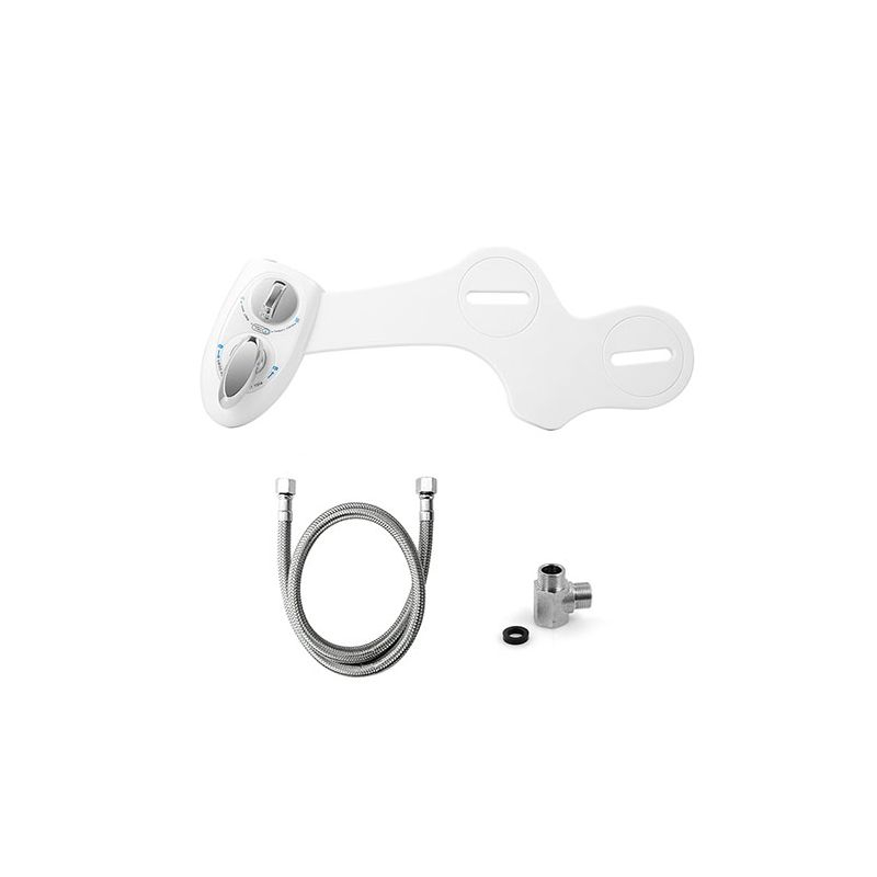 iMountek "Cold Water Spray Bidet with Self-Cleaning Dual Nozzle & Feminine Wash – Non-Electric Toilet Seat" White