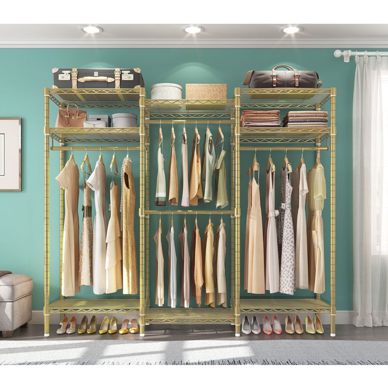 VIPEK V5i Garment Rack Heavy Duty Clothes Rack, Portable Closet Wardrobe Bedroom Armoires Freestanding Clothing Rack, Gold