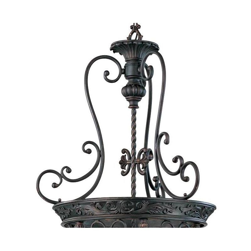 Franklin Iron Works French Scroll Rubbed Bronze Chandelier 22 1/2" Wide Rustic 9-Light Fixture for Dining Room House Kitchen Island Entryway Bedroom