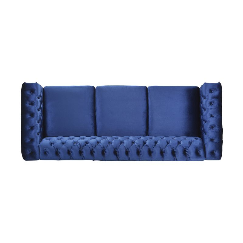 Christopher Knight Home Parkhurst 3 Seater Sofa with Nailhead Trim, Midnight Blue
