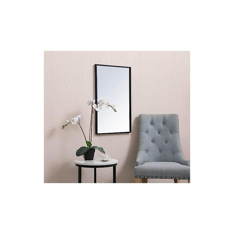 Elegant Lighting Metal frame rectangle mirror 18x28 inch in black