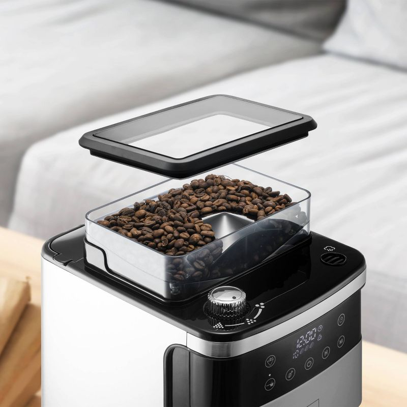 Melitta Aroma Fresh Plus 10c Drip Coffeemaker with Coffee Grinder: Stainless Steel, Digital Display, Automatic Shut-Off