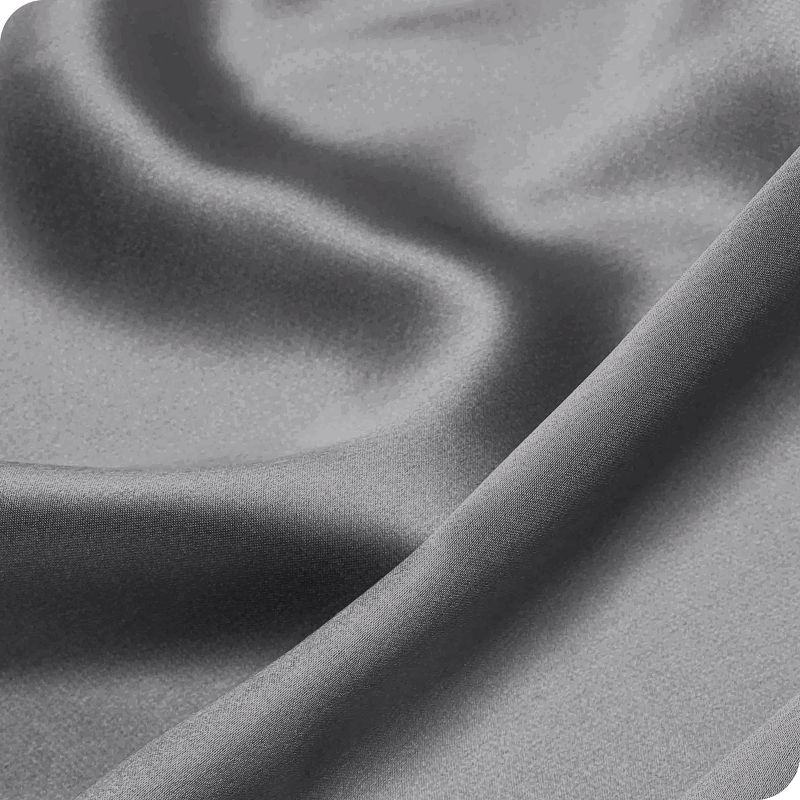 1 Pc Body - Zipper Grey Satin Pillowcase by Bare Home