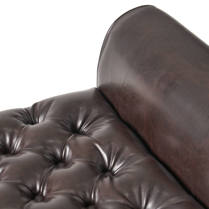 Keiko Storage Bench - Brown Leather - Christopher Knight Home: Elegant Tufted Design, Soft-Close Hinge