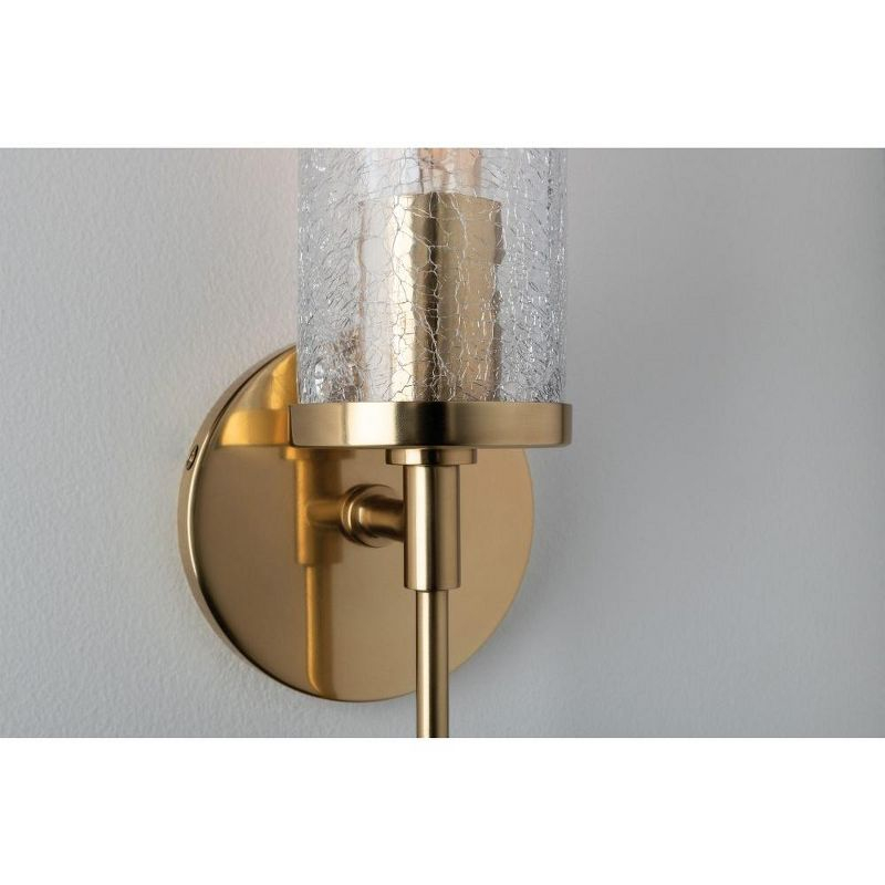 Mitzi Olivia 1 - Light Wall Light in  Aged Brass Clear Crackle Shade