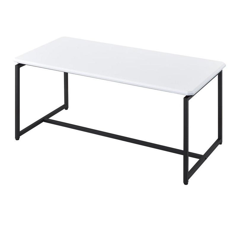 HOMLUX 3 PCS Coffee Table Set Sofa Side Table with 2 Square End Table,White