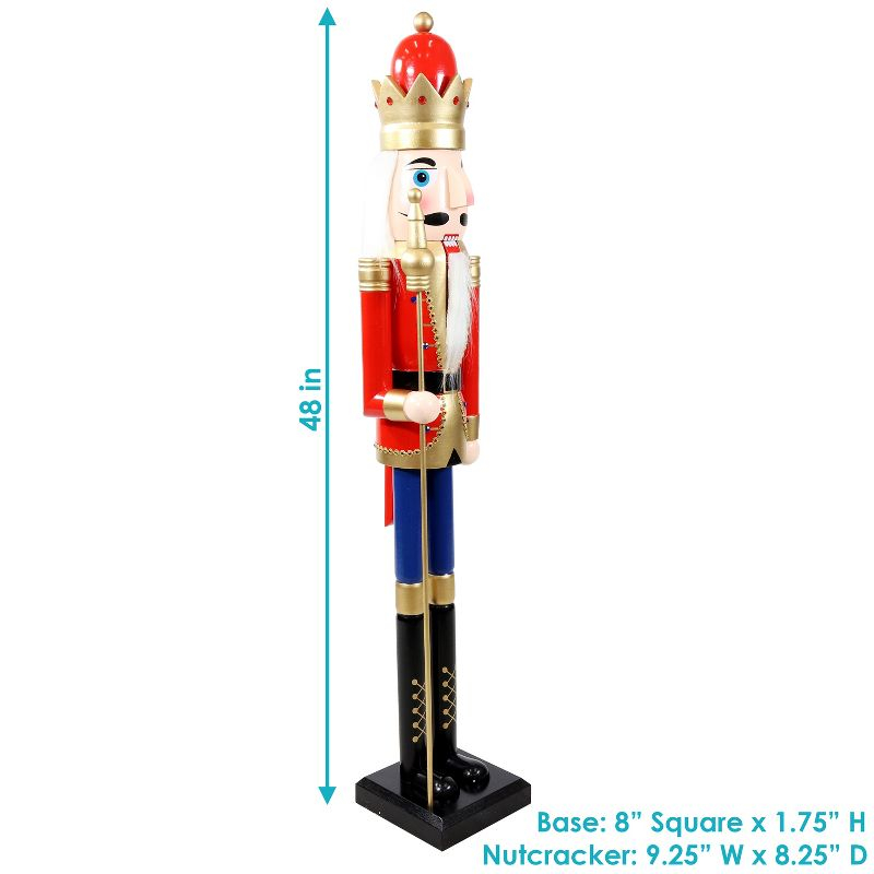 Sunnydaze Arnold the Strong Indoor Decorative Traditional Christmas Wooden Nutcracker Statue, 48-Inch