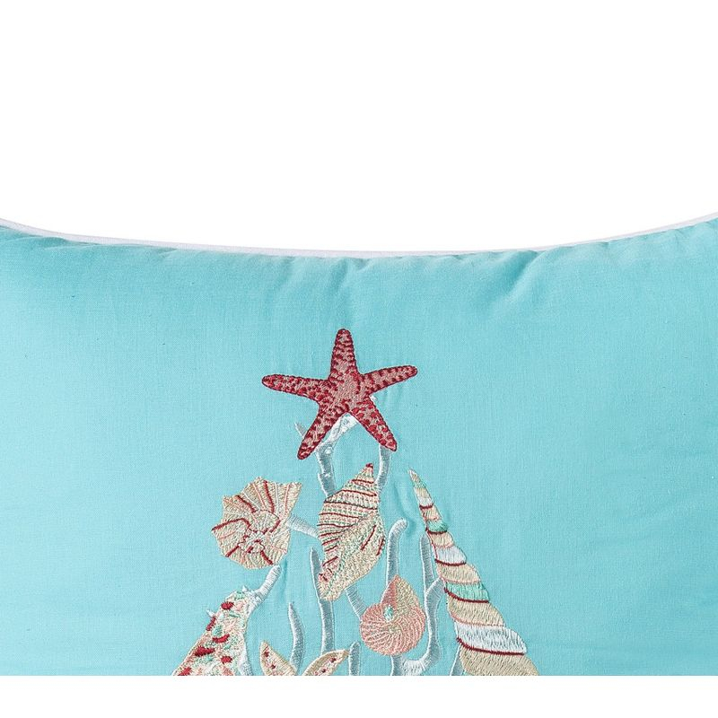 C&F Home Merry Christmas Seashells Aqua Pillow
