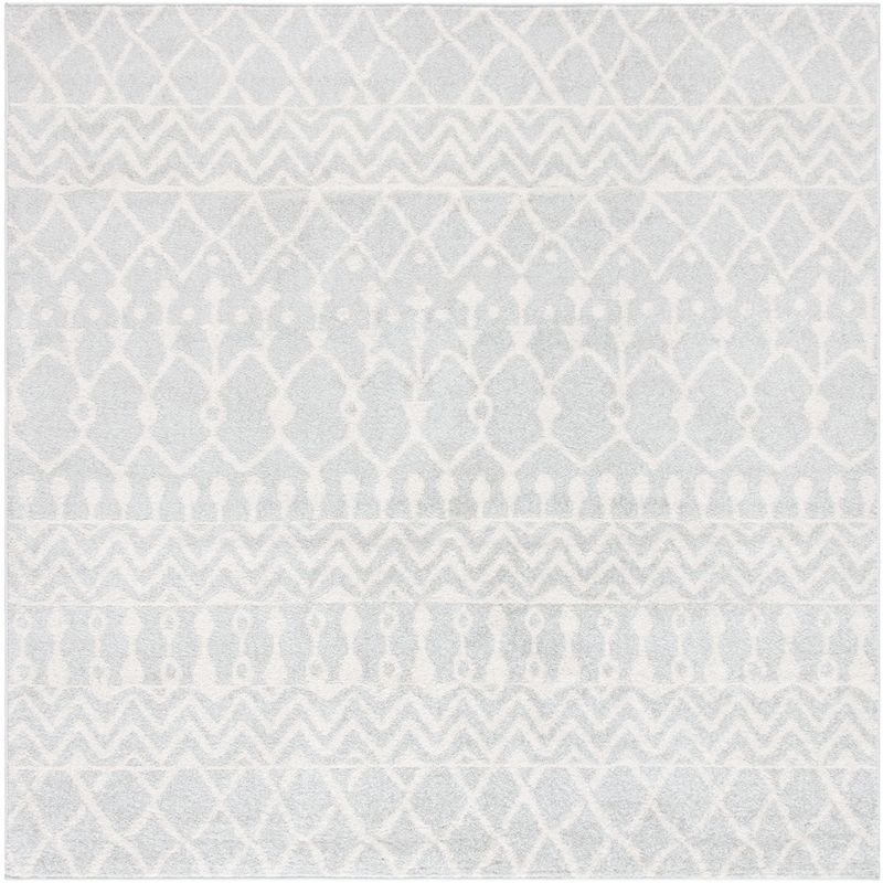 Tulum TUL270 Power Loomed Area Rug - Light Grey/Ivory - 6'7"x6'7" - Safavieh.
