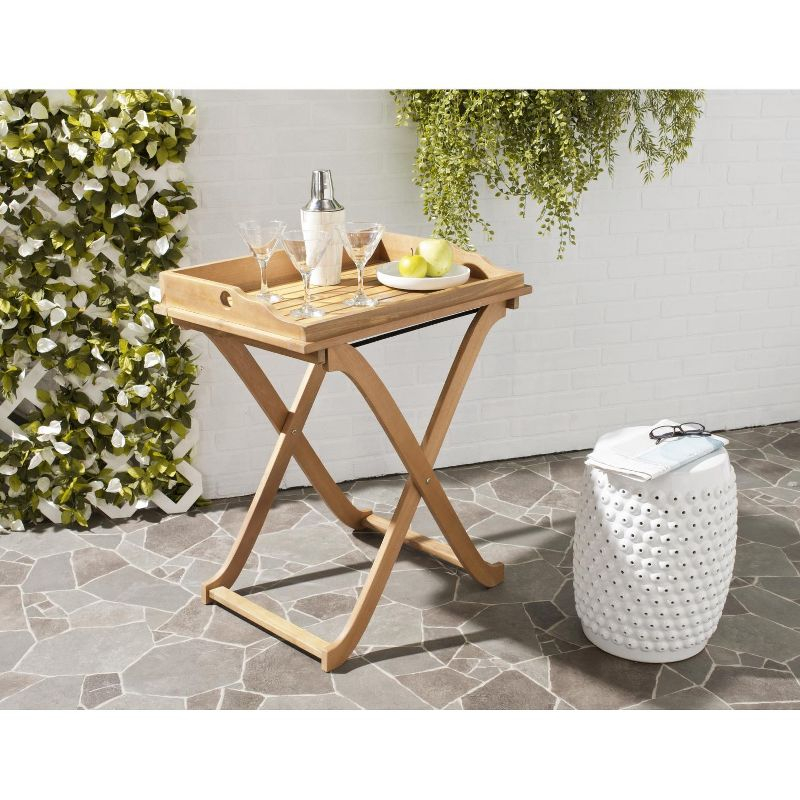 Covina Tray Table - Indoor/Outdoor - PAT6716 - Natural - Safavieh