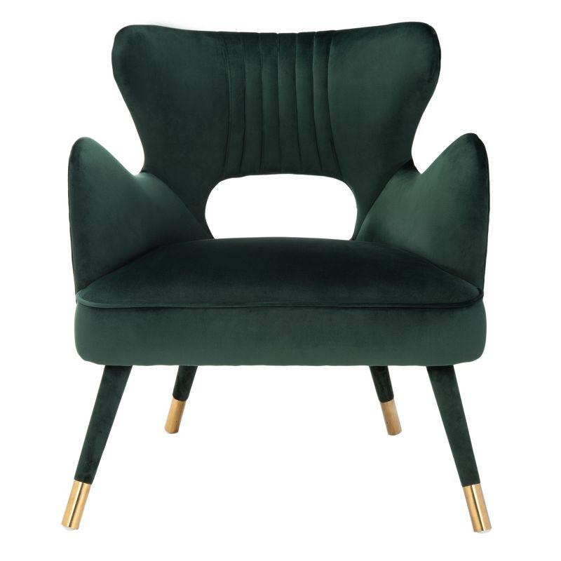 Blair Wingback Accent Chair - ACH4504 - Forest Green/Gold - Safavieh