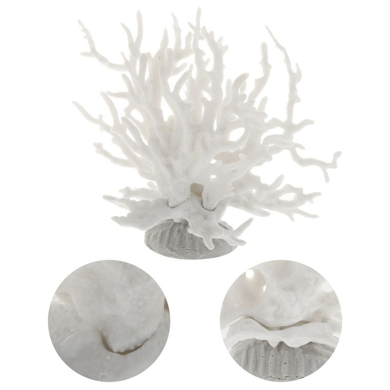Unique Bargains Colorful Coral Reef Decor Mini Faux Coral Decor for Aquarium Decorations 6.5"x5.83" 1 Pcs White
