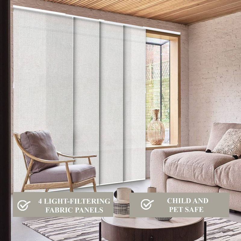 86"x96" Chicology Light Filtering Panel Track Curtain Blind Ballroom White