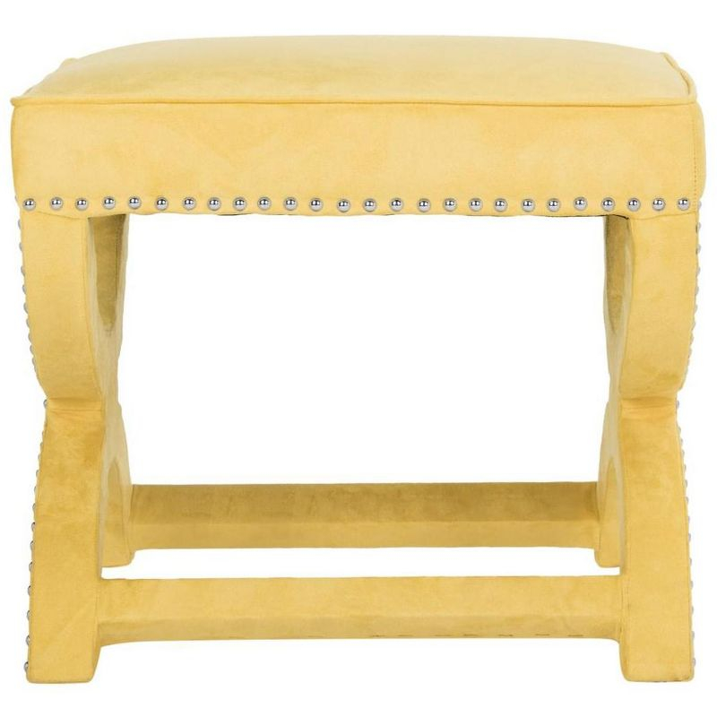 Mystic Ottoman with Silver Nail Heads - Yellow - Safavieh