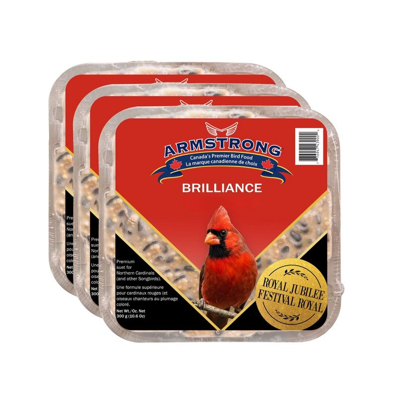 Armstrong Wild Bird Food Royal Jubilee Brilliance Suet Cake, 10.6oz (Pack of 3)