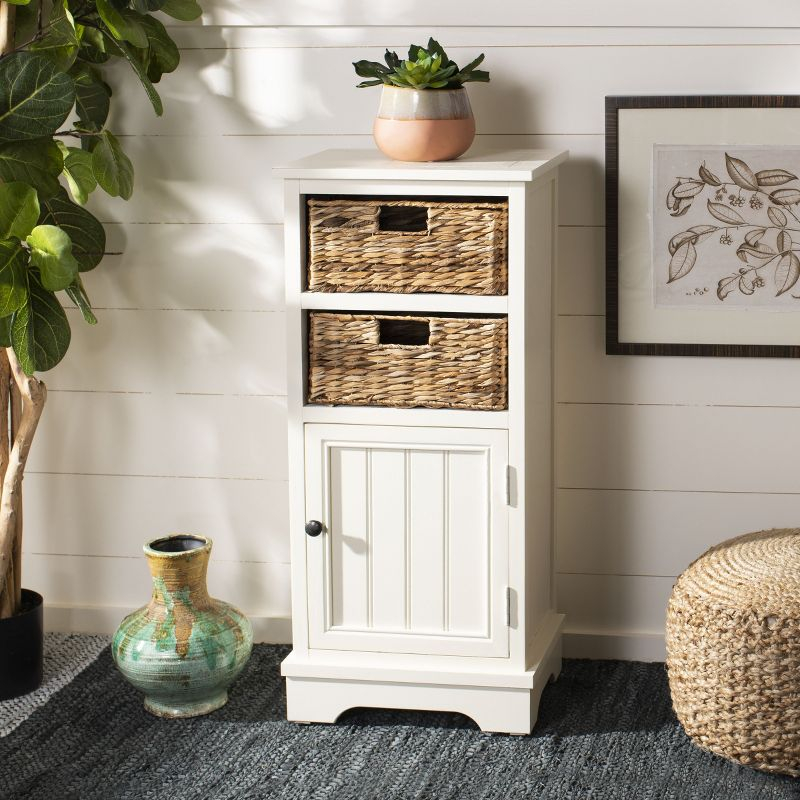 Connery Cabinet - AMH5742 - Vintage White - Safavieh Couture