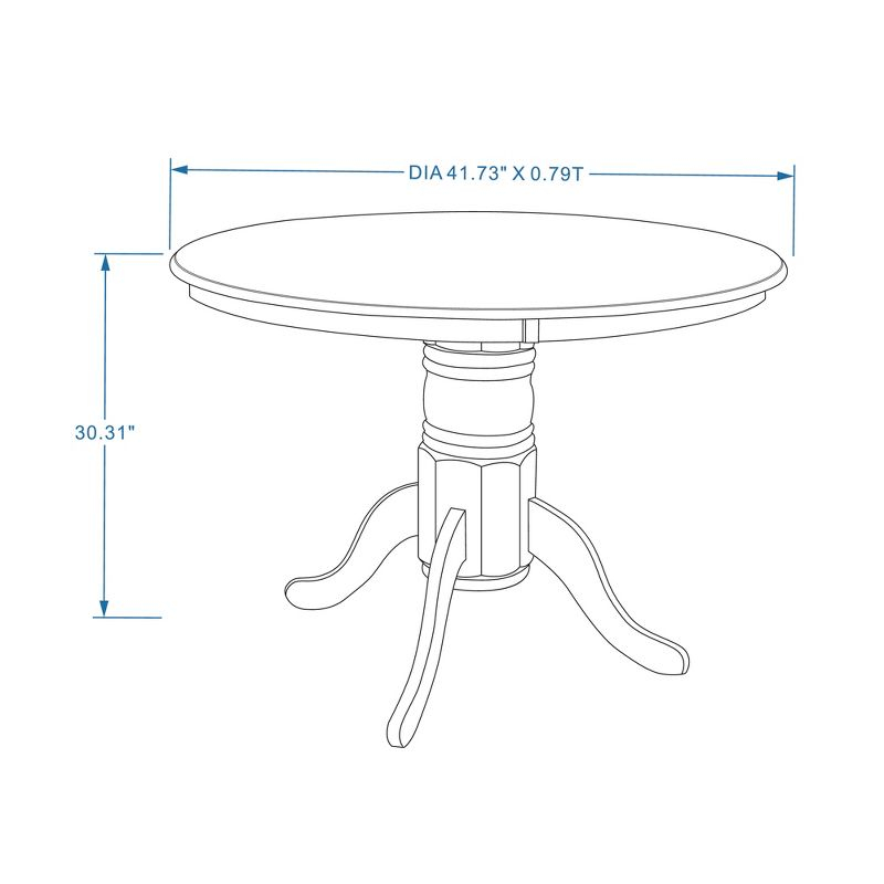 Glenwillow Home 42" Round Solid Wood Pedestal Dining Table in Dark Walnut
