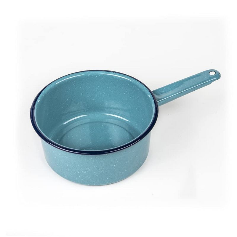 2-Quart Saucepan - Enamel on Steel Durable Non-Stick Cookware for Indoor & Outdoor Cooking - Dishwasher Safe, Non-Porous (Turquoise Blue)