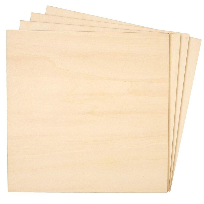Bright Creations 8 Pack Thin 8x8 Wood Squares for DIY Crafts, Unfinished 1/5 Inch Basswood Plywood for Laser Cutting, Wood Burning