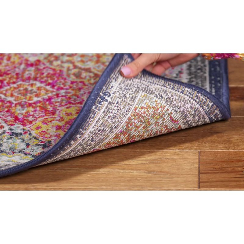 Montage MTG281 Power Loomed Indoor/Outdoor Accent Rug - Red/Aqua - 3'x5' - Safavieh