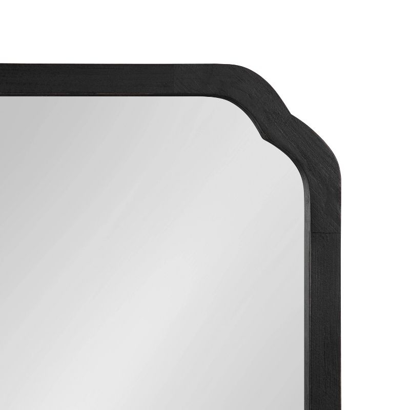Kate & Laurel All Things Decor 24"x24" Marston Farmhouse Rectangle Wall Mirror Black: Modern Square No Assembly, Wood Frame