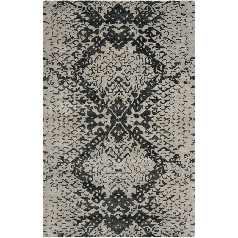 Wyndham WYD620 Hand Tufted Area Rug - Grey/Black - 5'x8' - Safavieh.