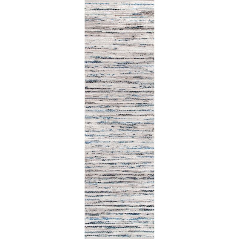 Nuloom Maile Cotton Kitchen Runner Indoor Area Rug - Hallway, Entryway, 2' 6" x 8', Blue