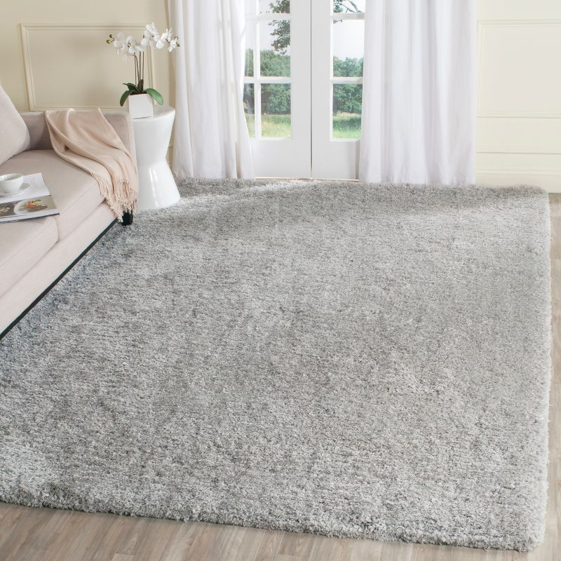 Supreme Shag SGS621 Hand Tufted Indoor Area Rug - Silver - 8'x10' - Safavieh