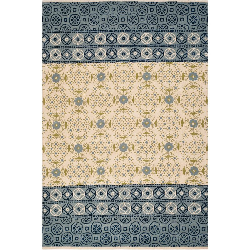 Bella BEL119 Hand Tufted Area Rug - Ivory/Blue - 6'x9' - Safavieh.