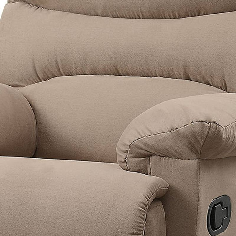35" Arcadia Active Sitting Chair Light Brown Microfiber: Recliner, Easy Reach Handle - Acme Furniture