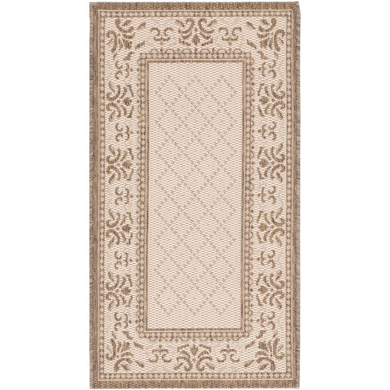 Courtyard CY2098 UV & Stain Resistant Non-Shedding Power Loomed Indoor/Outdoor Accent Rug - Natural/Brown - 2'7"x5' - Safavieh