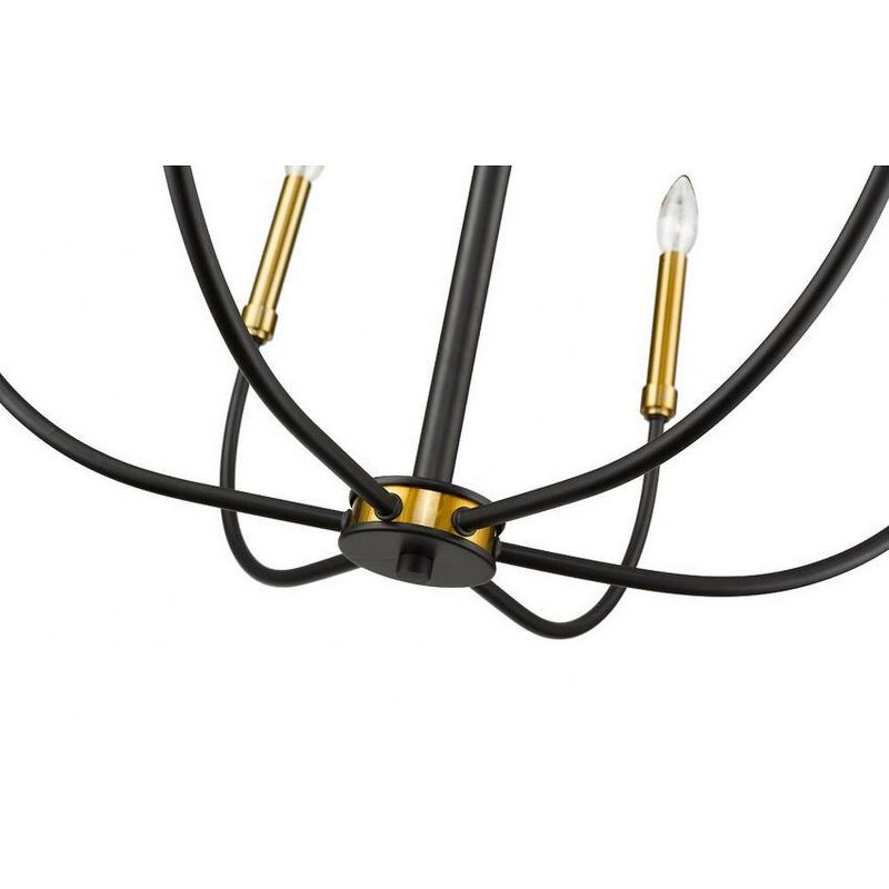 Z-Lite Haylie 6 - Light Chandelier in  Matte Black/Olde Brass