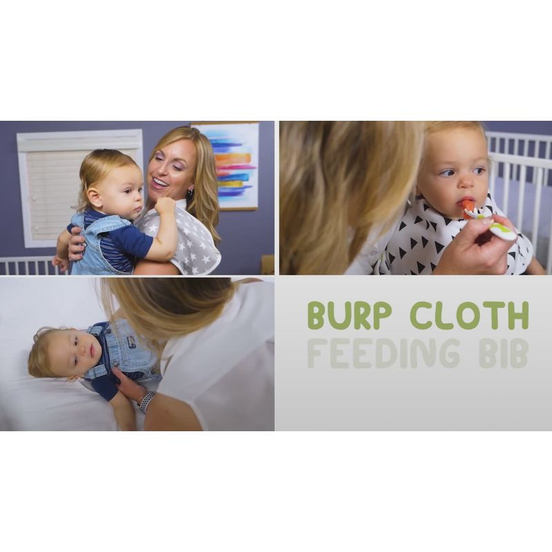 KeaBabies 5pk Urban Baby Burp Cloths, Organic Burping Cloth for Babies, Burp Rags for Baby Girls, Boys  (Soft White)