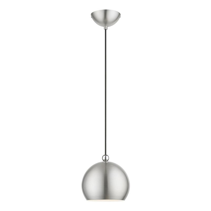 Livex Lighting Stockton 1 - Light Pendant in  Brushed Nickel/Polished Chrome