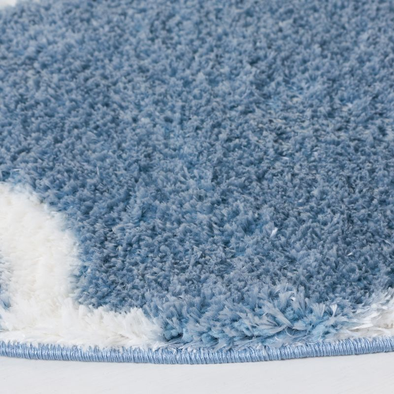 Tahoe Shag THO675 Power Loomed Area Rug - Blue/White - 6'7" round - Safavieh.