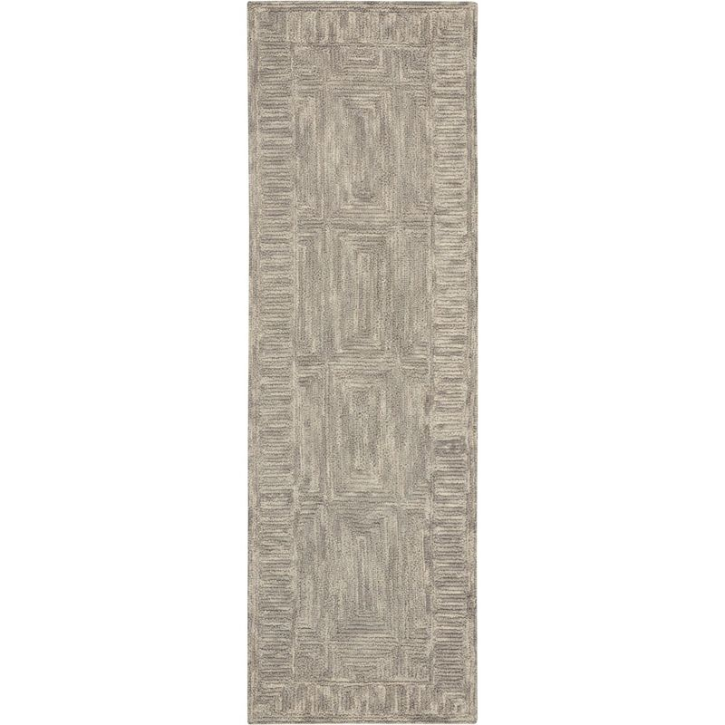 Nourison Vail Contemporary Indoor Area Rug Grey 2'3" x 7'6"