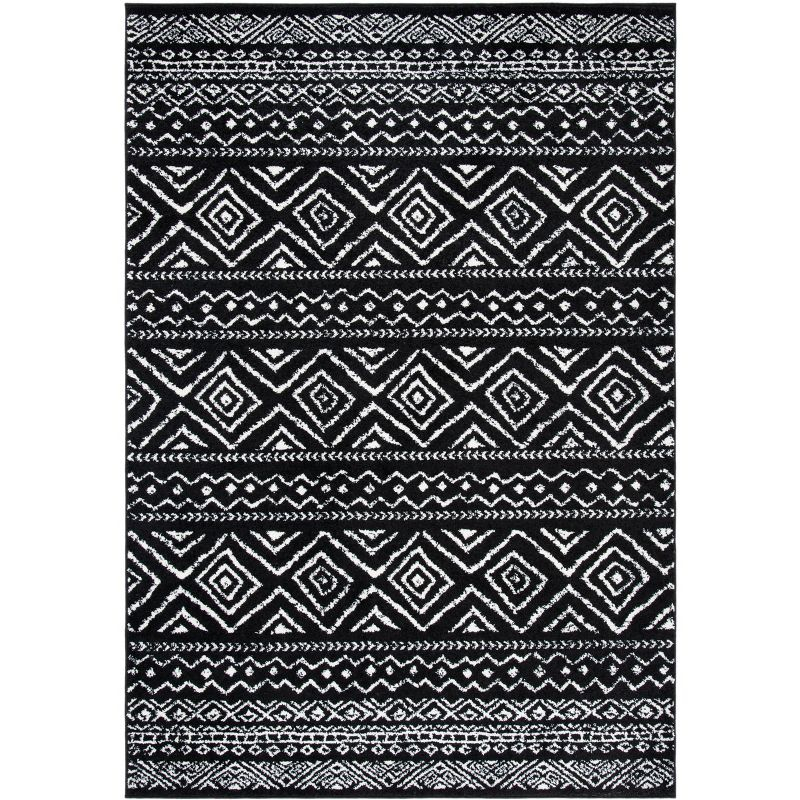 Tulum TUL267 Power Loomed Area Rug - Black/Ivory - 5'3"x7'6" - Safavieh.