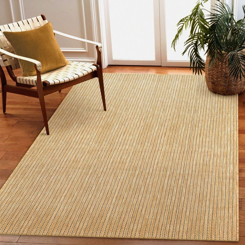 Liora Manne Carmel Texture Stripe Indoor/Outdoor Rug Sand 4'10" x 7'6"
