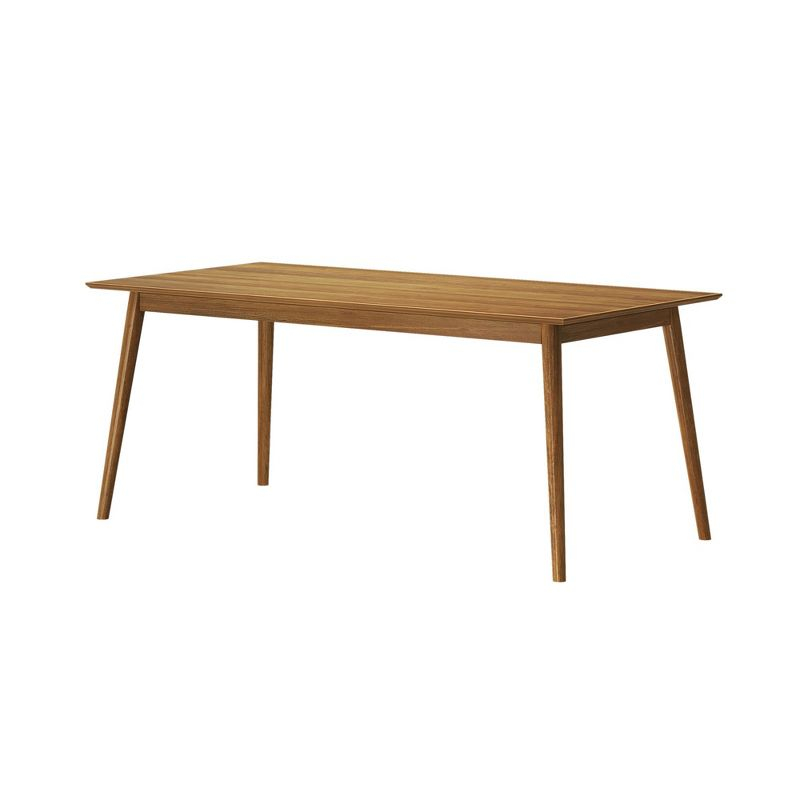 Plank+Beam 72" Mid Century Modern Dining Table, Solid Wood Kitchen & Dining Room Table for 6, Pecan