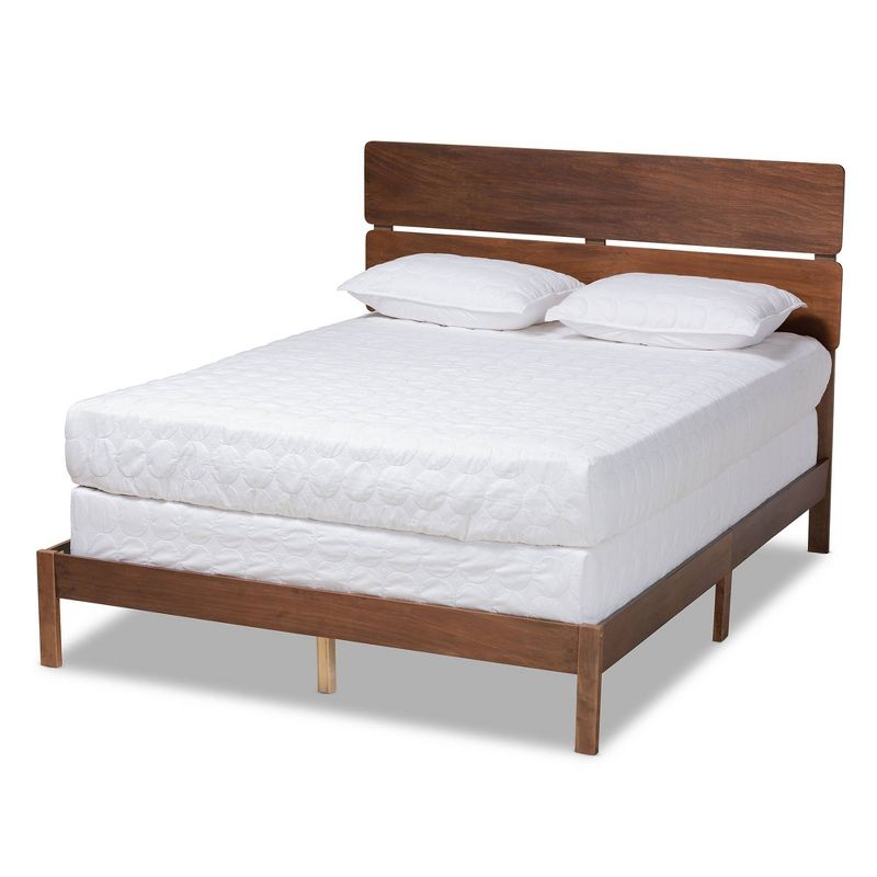 Full Anthony Wood Panel Bed Walnut - Baxton Studio