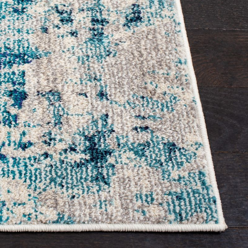 Madison MAD471 Power Loomed Indoor Area Rug - Ivory/Turquoise - 8'x10' - Safavieh