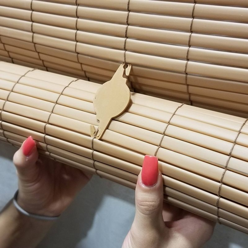 60" x 72" Outdoor Oval Vinyl Cord-Free PVC Rollup Blinds Woodgrain - Radiance: Light Filtering Shade for Patio