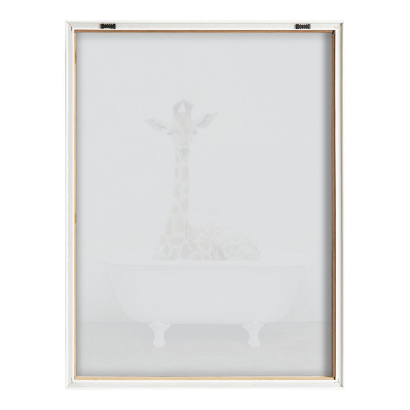 18" x 24" Blake Giraffe 2 in Tub Color Framed Printed Glass by Amy Peterson Art Studio Natural - Kate & Laurel All Things Decor
