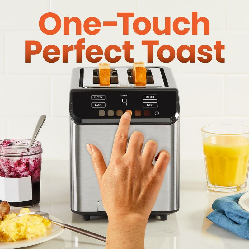 Chefman Smart Touch™ 2 Slice Digital Toaster with 6 Touchscreen Shade Settings – Stainless Steel