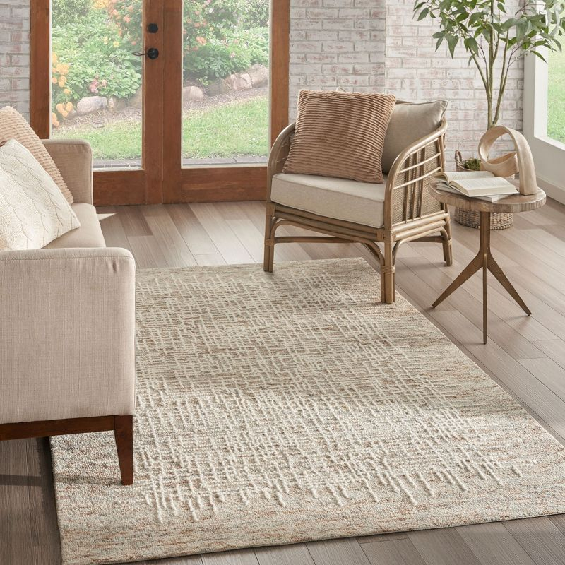 Nourison Vail Rustic Texture Indoor Area Rug Beige Multi 5'3" x 7'3"