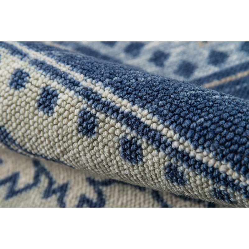 Momeni 6'6"x9' Anatolia Thoma Medallion Machine Loomed Area Rug Navy Blue: Wool & Nylon, Low Pile, Indoor Classic Pattern