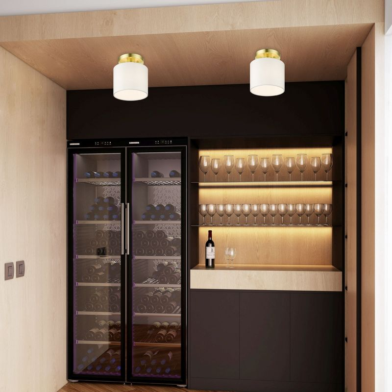 Livex Lighting Meridian 1 - Light Semi-Flush Mount in  Satin Brass